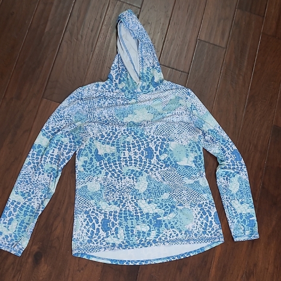 Silver Bait women's Stylish hoodie with shades of blue & white size Large - Picture 1 of 6